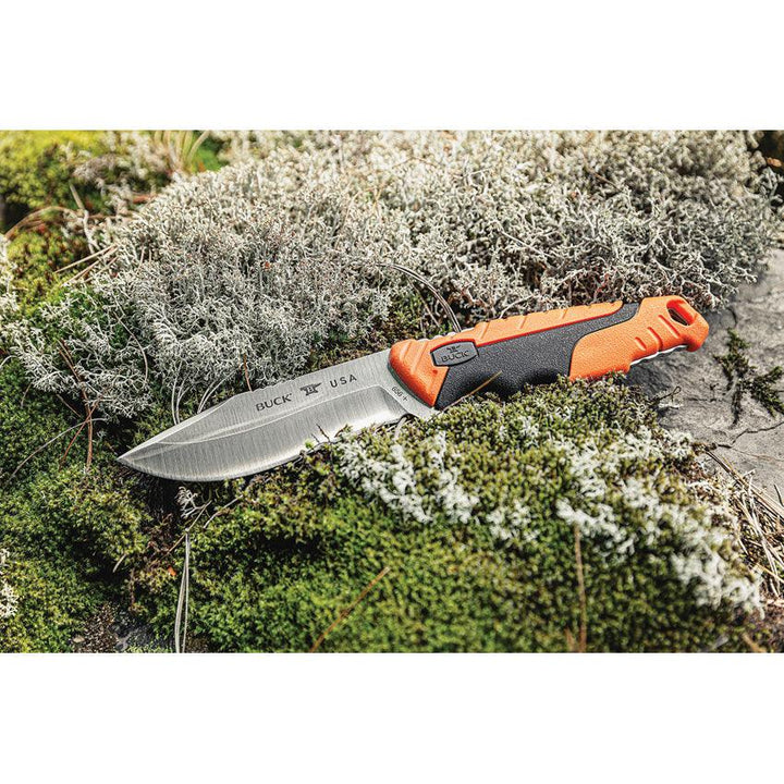 Buck Pursuit Pro Orange & Black GFN Satin Drop Point S35VN - Knives.mx