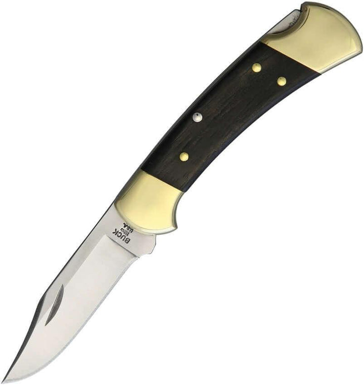 Buck Ranger 112 Lockback Crelicam Ebony Wood Satin Clip Point 420HC - Knives.mx