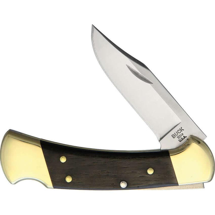 Buck Ranger 112 Lockback Crelicam Ebony Wood Satin Clip Point 420HC - Knives.mx