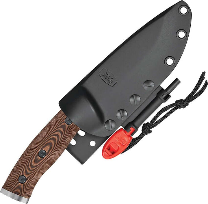 Buck Selkirk Survival Knife Brown and Black CNC Micarta 420HC - Knives.mx