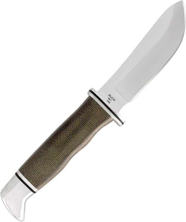 Buck Skinner Pro Green Canvas Micarta Satin S35VN - Knives.mx