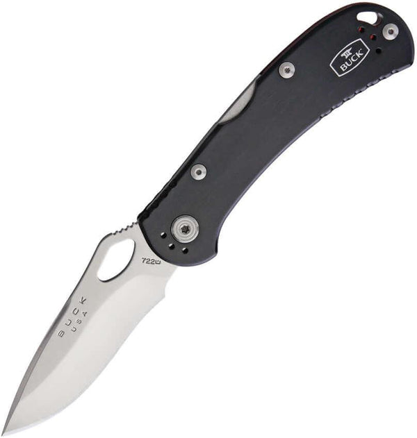 Buck SpitFire Lockback Black Anodized Aluminum 420HC - Knives.mx