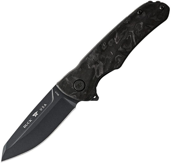 Buck Sprint Ops Linerlock Marbled Carbon Fiber Black Cerakote S45VN - Knives.mx