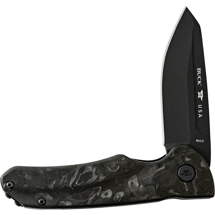 Buck Sprint Ops Linerlock Marbled Carbon Fiber Black Cerakote S45VN - Knives.mx