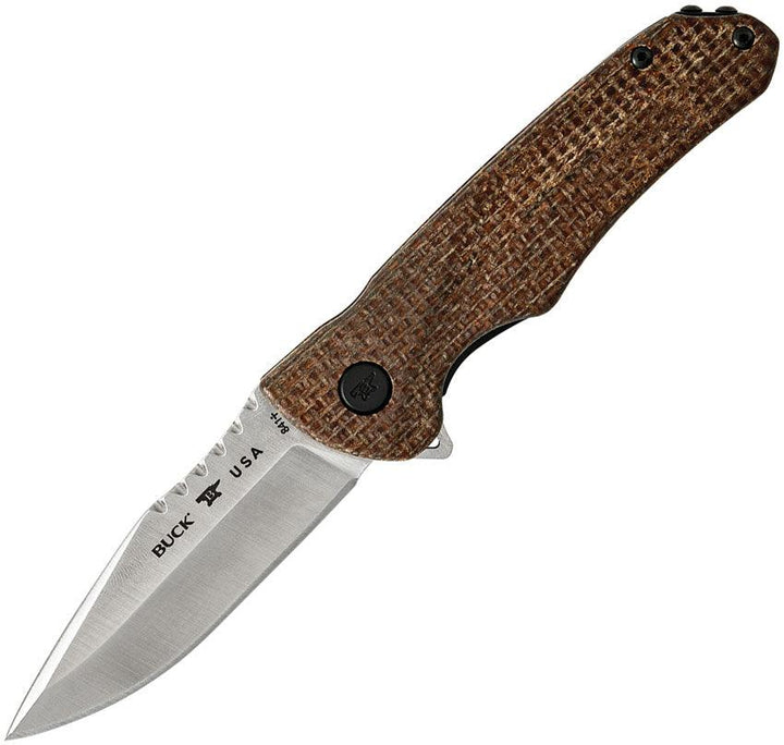 Buck Sprint Pro Linerlock Brown Burlap Micarta Satin CPM S30V - Knives.mx