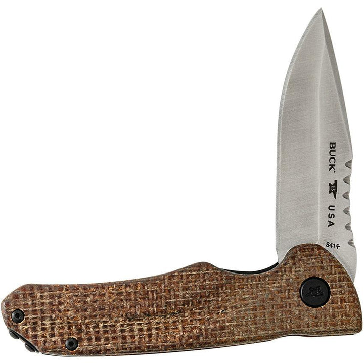 Buck Sprint Pro Linerlock Brown Burlap Micarta Satin CPM S30V - Knives.mx