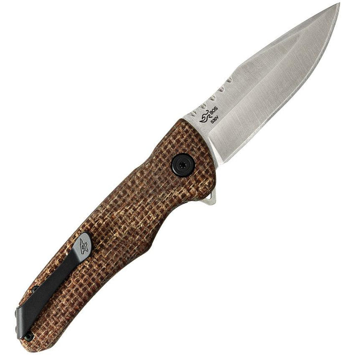 Buck Sprint Pro Linerlock Brown Burlap Micarta Satin CPM S30V - Knives.mx