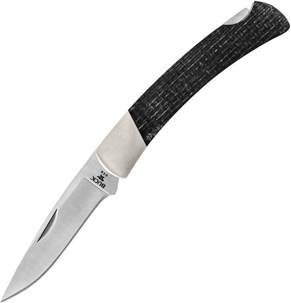 Buck Squire Lockback Limited Edition Black Burlap Micarta Satin S35VN - Knives.mx