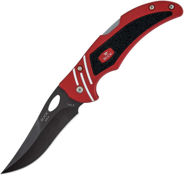 Buck Volt Lockback Red aluminum Black 420HC - Knives.mx