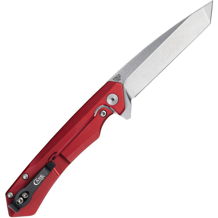 Case Cutlery Kinzua Framelock Red Aluminum Stonewash Tanto S35VN - Knives.mx