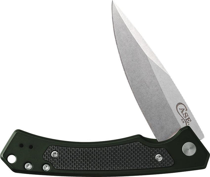 Case Cutlery Marilla Framelock OD Green Aluminum w Black G10 Inlay Stonewash S35VN - Knives.mx