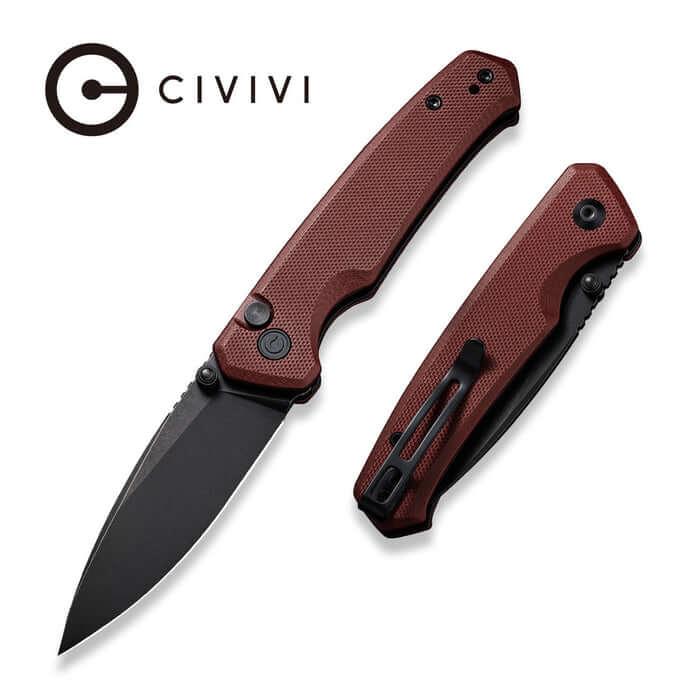 Civivi Altus Button Lock Knife G10 Burgundy Nitro-V - Knives.mx
