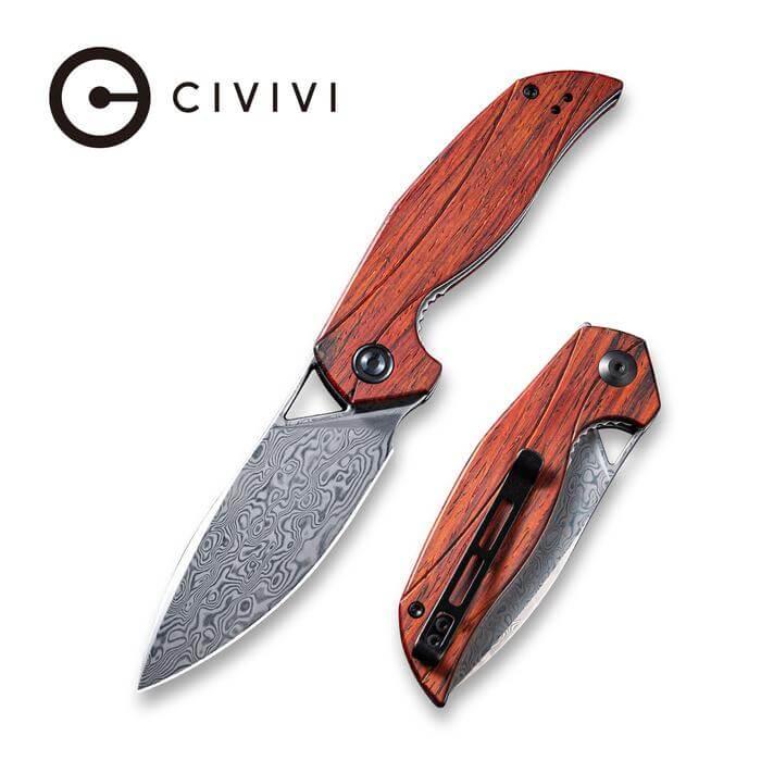 Civivi Anthropos Linerlock Sandalwood Damascus - Knives.mx