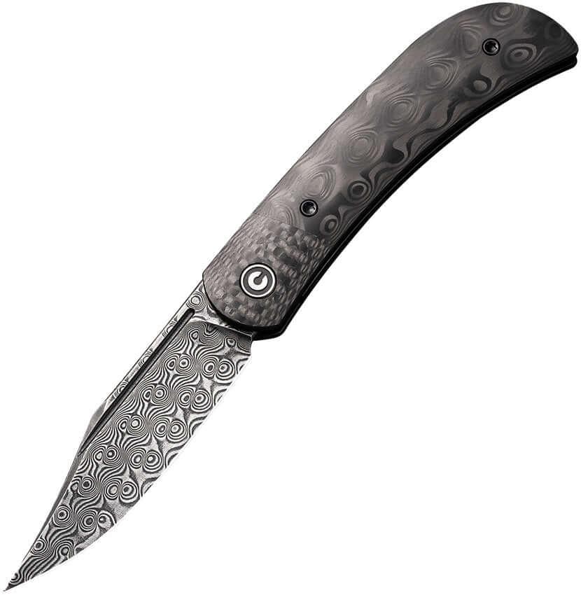 Civivi Appalachian Drifter II Linerlock Black Carbon Fiber w Twill CF Bolster Black Damascus - Knives.mx