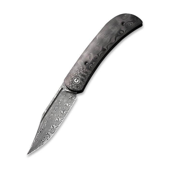 Civivi Appalachian Drifter II Linerlock Black Carbon Fiber w Twill CF Bolster Black Damascus - Knives.mx