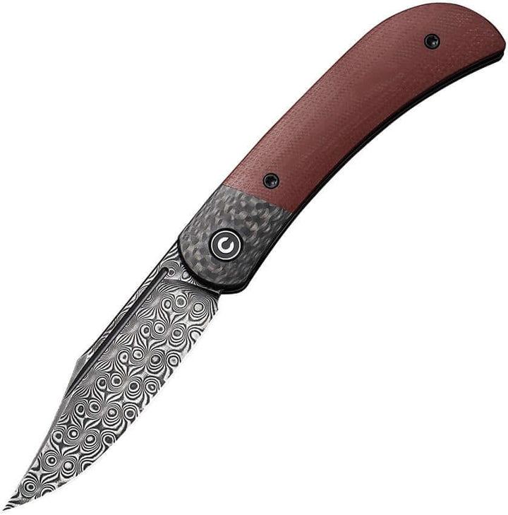 Civivi Appalachian Drifter II Linerlock Burgundy G10 w Black CF Damascus - Knives.mx