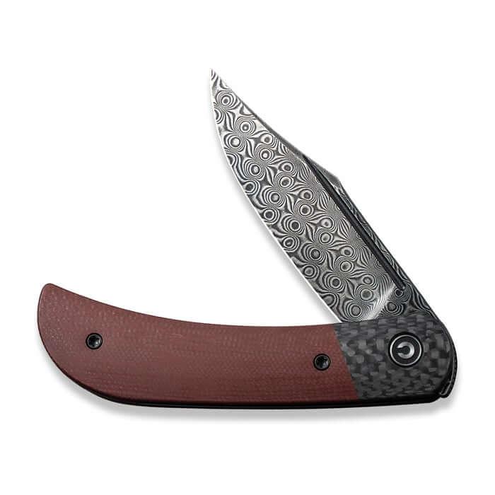 Civivi Appalachian Drifter II Linerlock Burgundy G10 w Black CF Damascus - Knives.mx