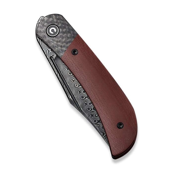 Civivi Appalachian Drifter II Linerlock Burgundy G10 w Black CF Damascus - Knives.mx