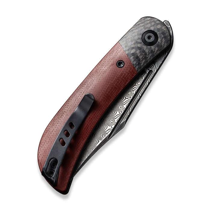Civivi Appalachian Drifter II Linerlock Burgundy G10 w Black CF Damascus - Knives.mx