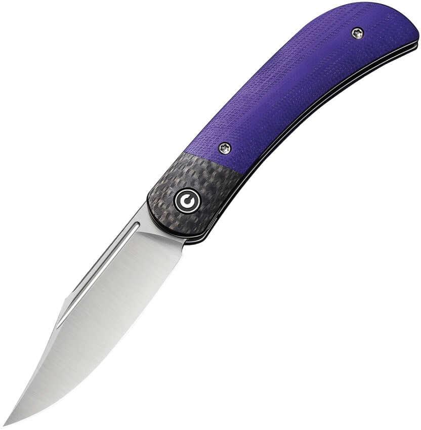 Civivi Appalachian Drifter II Linerlock Purple G10 w Black CF Satin Clip Point Nitro-V - Knives.mx
