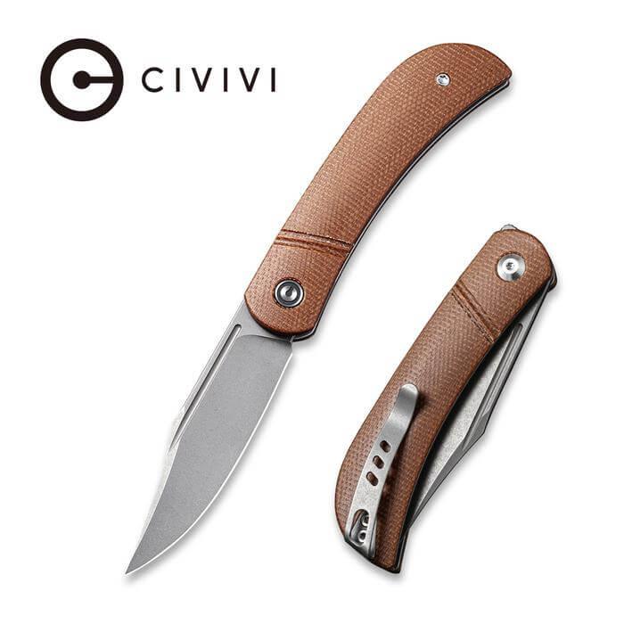 Civivi Appalachian Drifter Slip Joint Brown Micarta Gray SW S35VN - Knives.mx