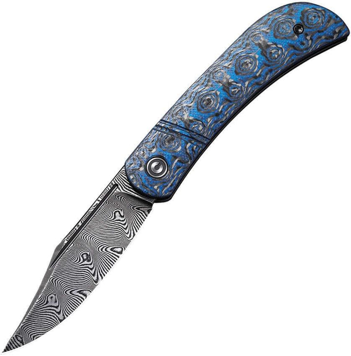Civivi Appalachian Drifter Slip Joint Layered Blue G10 & Rose Pattern CF Black Damascus - Knives.mx