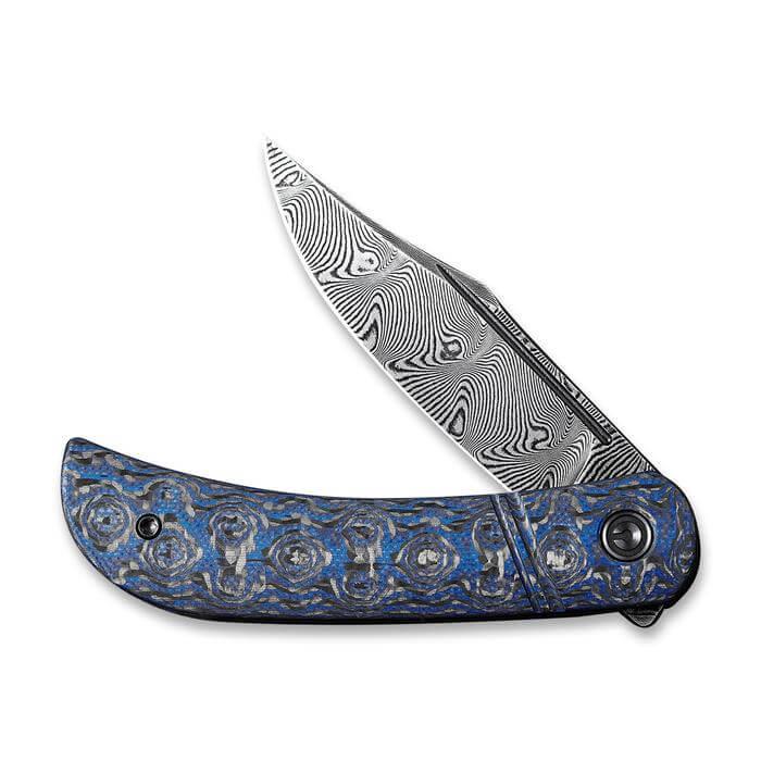 Civivi Appalachian Drifter Slip Joint Layered Blue G10 & Rose Pattern CF Black Damascus - Knives.mx