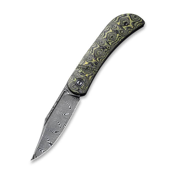 Civivi Appalachian Drifter Slip Joint Layered Yellow G10 & Rose Pattern CF Black Damascus - Knives.mx