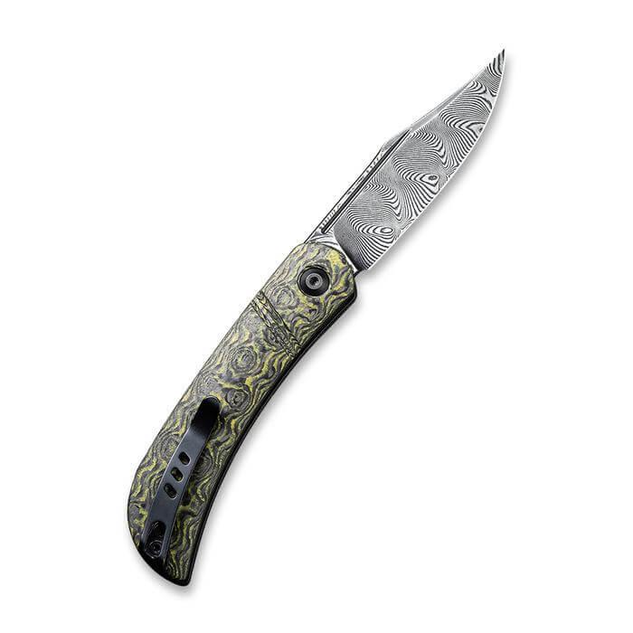 Civivi Appalachian Drifter Slip Joint Layered Yellow G10 & Rose Pattern CF Black Damascus - Knives.mx