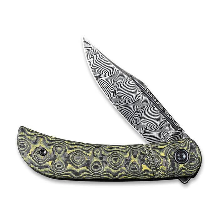 Civivi Appalachian Drifter Slip Joint Layered Yellow G10 & Rose Pattern CF Black Damascus - Knives.mx
