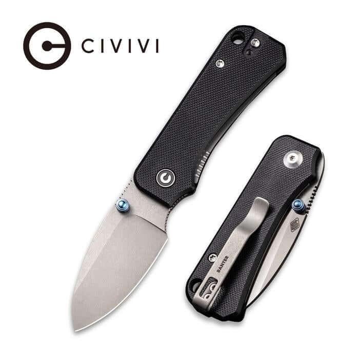 Civivi Baby Banter Linerlock Black G10 Stonewash Nitro V - Knives.mx