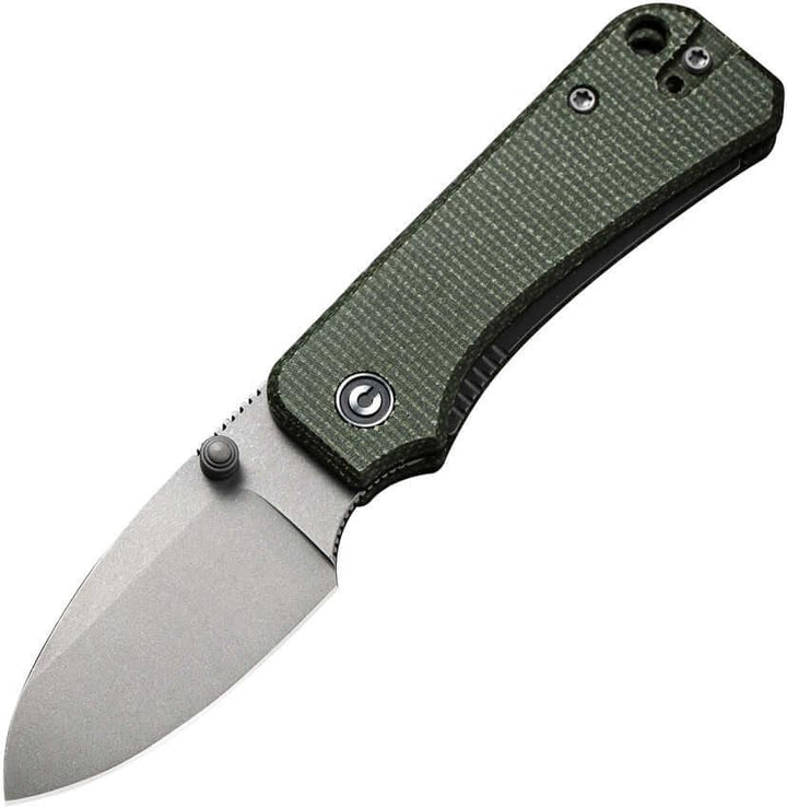 Civivi Baby Banter Linerlock Green Micarta Gray Stonewashed Nitro-V - Knives.mx