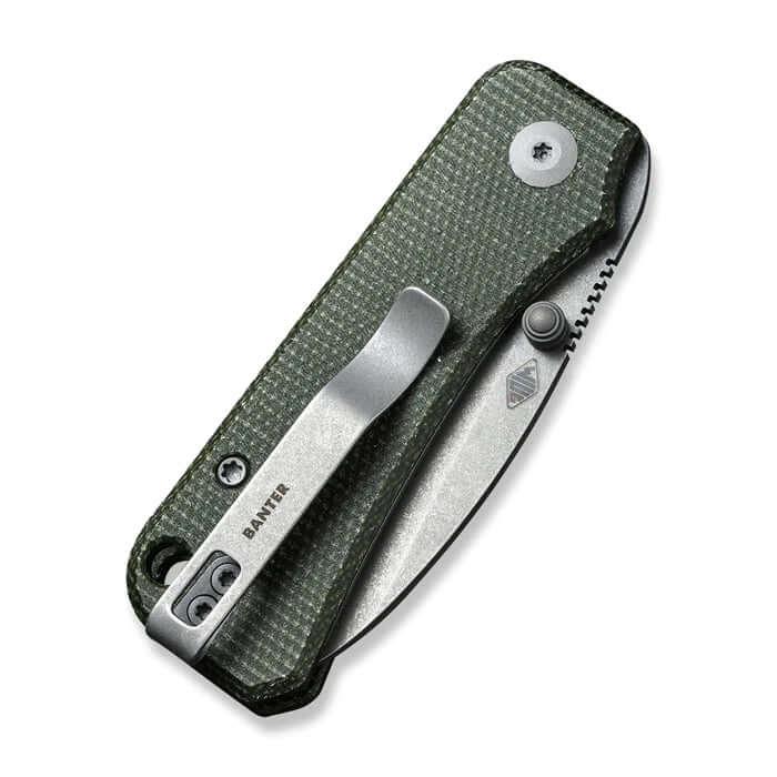 Civivi Baby Banter Linerlock Green Micarta Gray Stonewashed Nitro-V - Knives.mx