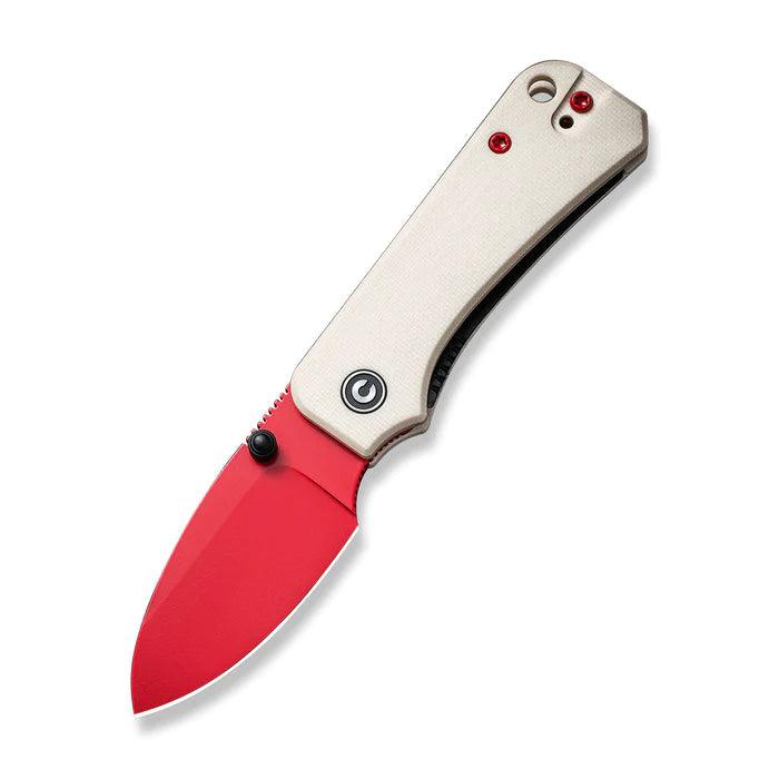 Civivi Baby Banter Linerlock Ivory G10 Red Painted Drop Point Nitro-V - Knives.mx