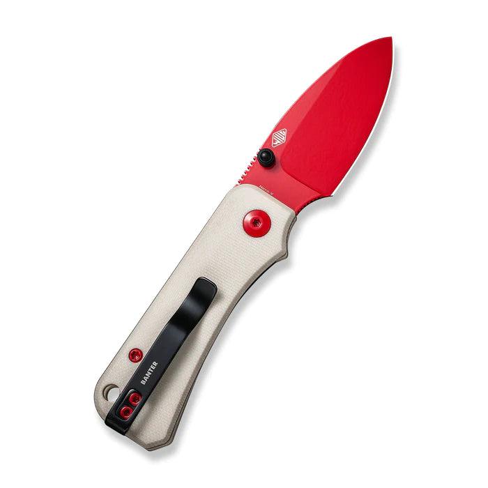 Civivi Baby Banter Linerlock Ivory G10 Red Painted Drop Point Nitro-V - Knives.mx