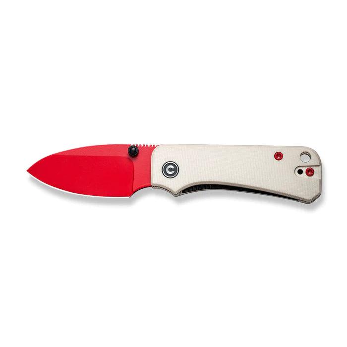 Civivi Baby Banter Linerlock Ivory G10 Red Painted Drop Point Nitro-V - Knives.mx