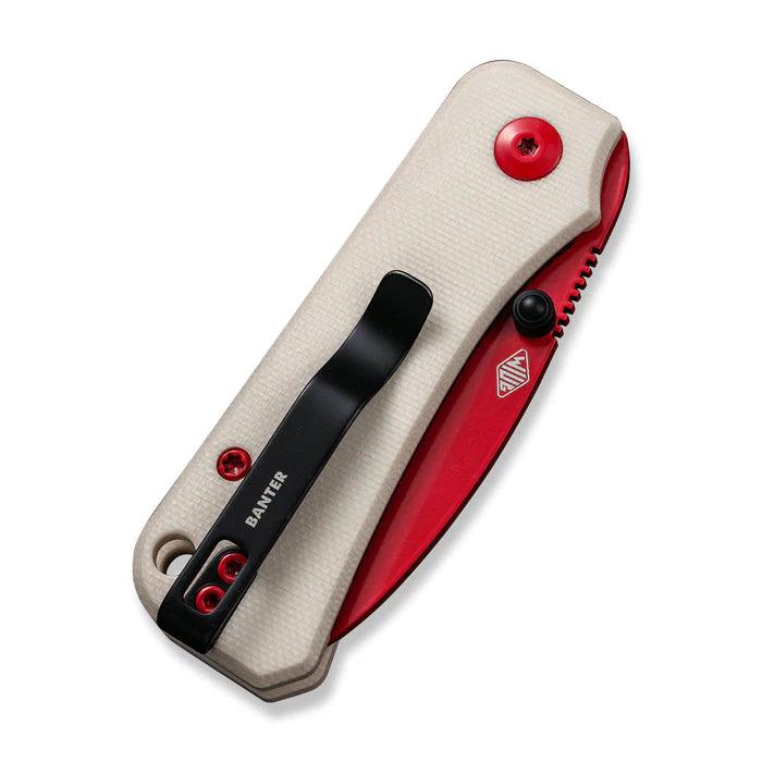 Civivi Baby Banter Linerlock Ivory G10 Red Painted Drop Point Nitro-V - Knives.mx