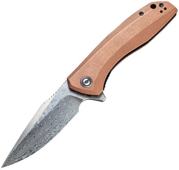 Civivi Baklash Copper Stonewashed Handle Damascus - Knives.mx
