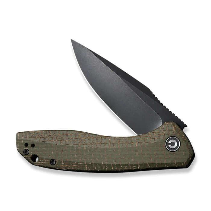 Civivi Baklash Green Coarse Micarta Black Stonewashed 9Cr18MoV - Knives.mx