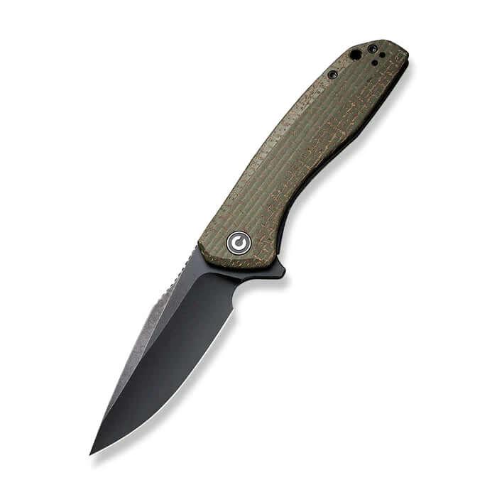 Civivi Baklash Green Coarse Micarta Black Stonewashed 9Cr18MoV - Knives.mx