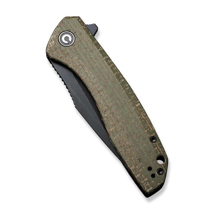 Civivi Baklash Green Coarse Micarta Black Stonewashed 9Cr18MoV - Knives.mx