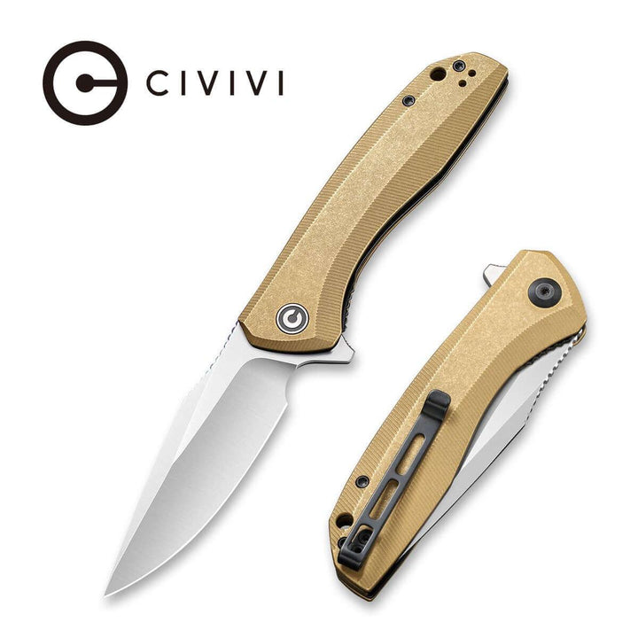 Civivi Baklash Linerlock Brass Stonewashed 154CM - Knives.mx