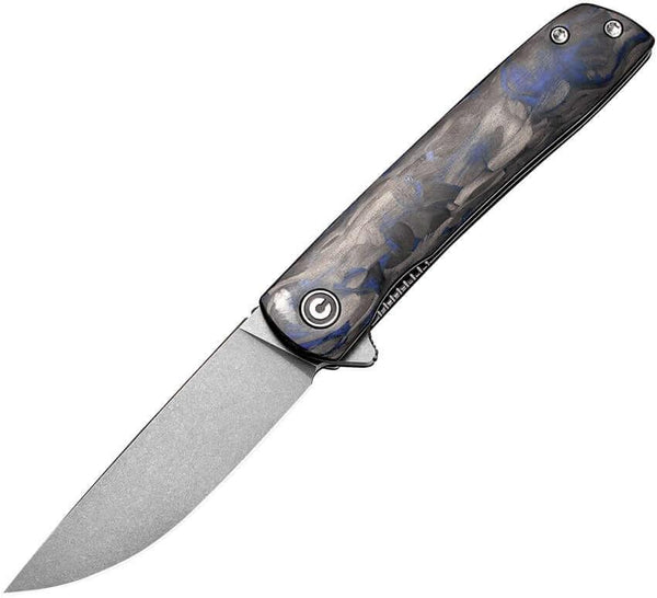 Civivi Bo Linerlock Blue CF Gray Stonewashed Nitro-V - Knives.mx