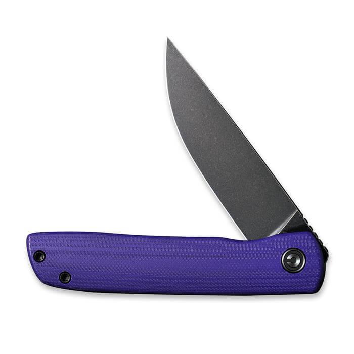 Civivi Bo Linerlock Purple G10 Black Stonewashed Nitro-V - Knives.mx