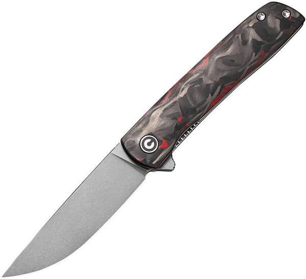 Civivi Bo Linerlock Red CF Gray Stonewashed Nitro-V - Knives.mx