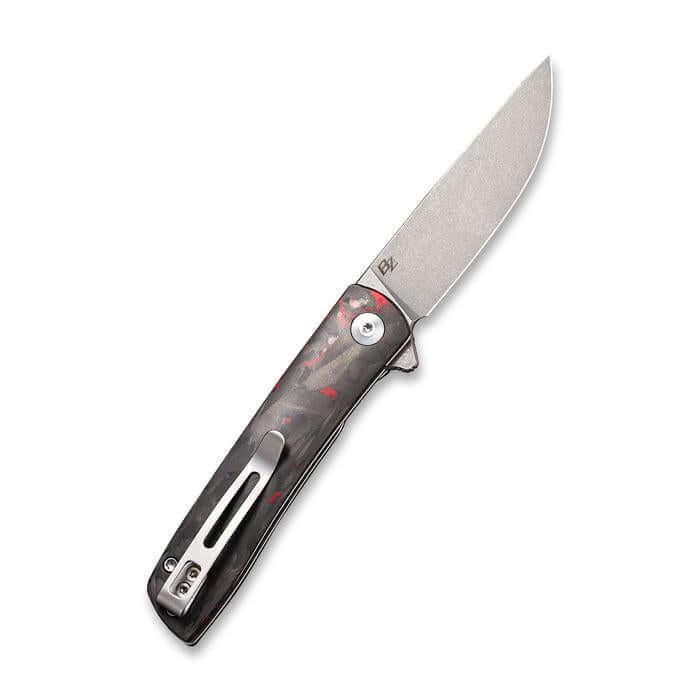 Civivi Bo Linerlock Red CF Gray Stonewashed Nitro-V - Knives.mx