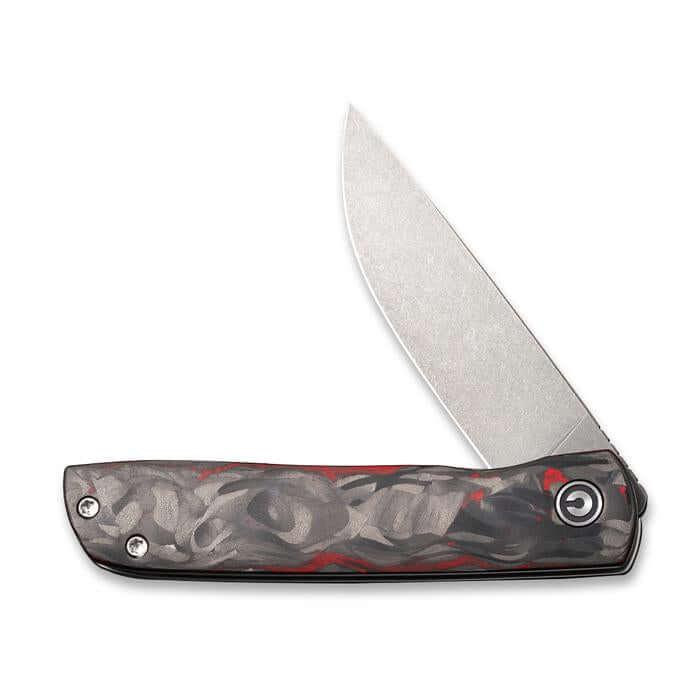 Civivi Bo Linerlock Red CF Gray Stonewashed Nitro-V - Knives.mx