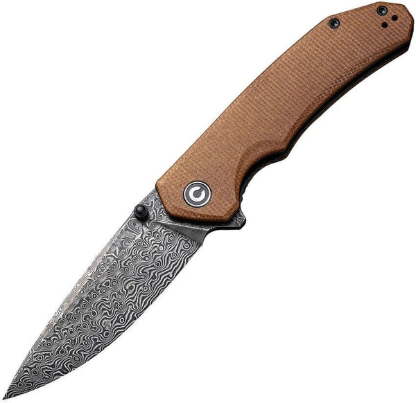 Civivi Brazen Linerlock Brown Micarta Damascus - Knives.mx