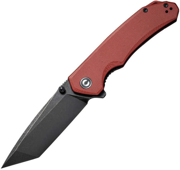 Civivi Brazen Linerlock Burgundy G10 Black Stonewashed D2 Tanto - Knives.mx