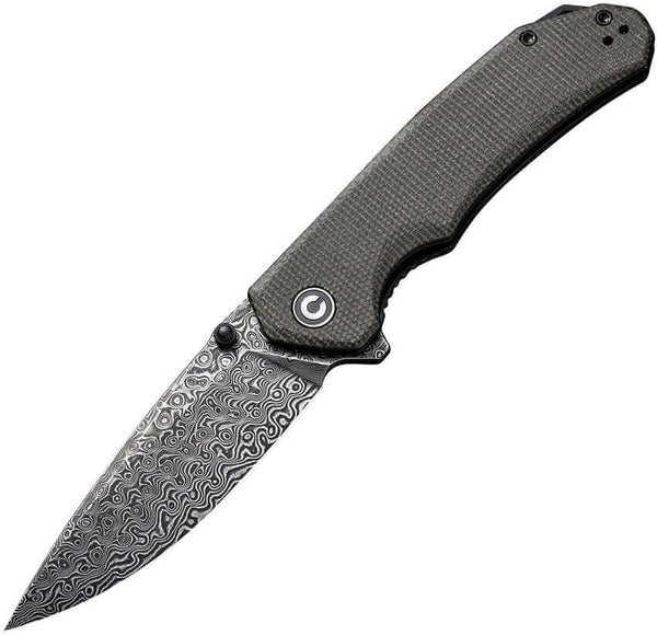 Civivi Brazen Linerlock Dark Green Micarta Damascus - Knives.mx
